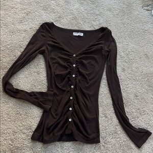 Michael Stars Chocolate Long Sleeve Top